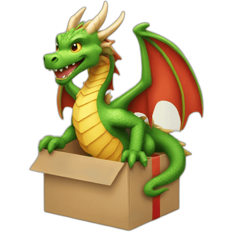 dragon from gift box emoji