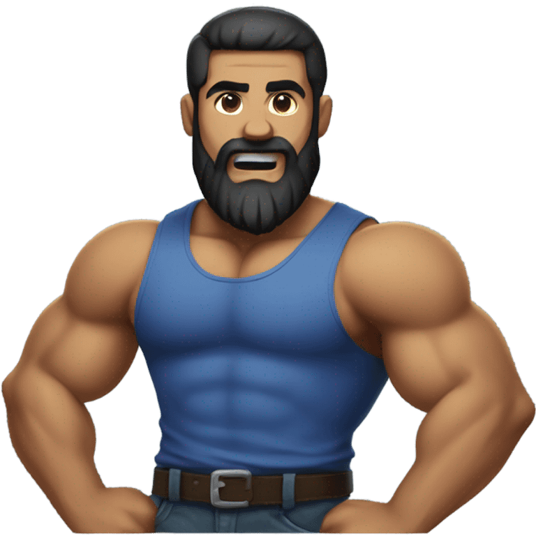 Swole gamer with black beard emoji