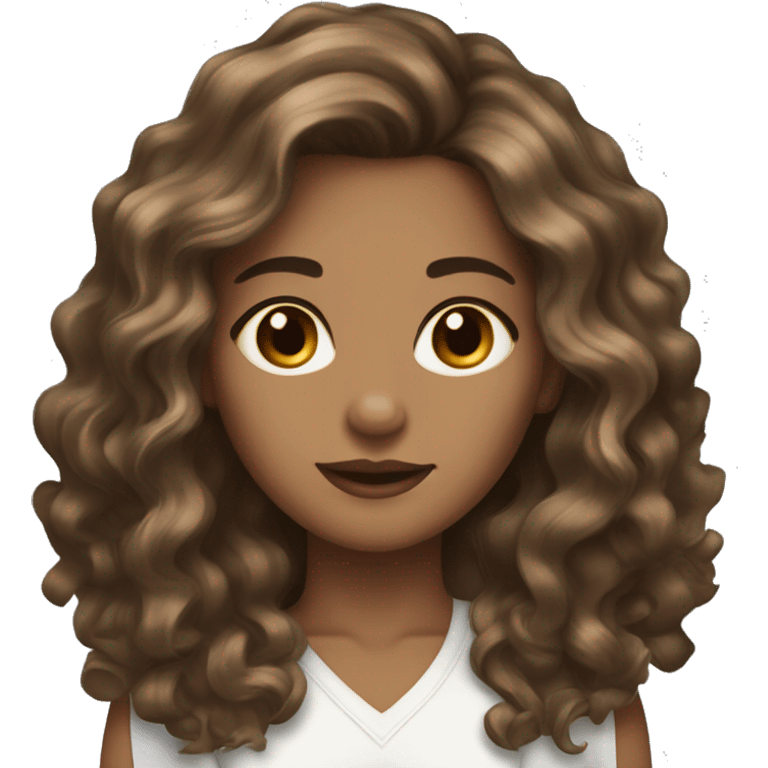 medium skin tone wavy hair women brown light eyes emoji