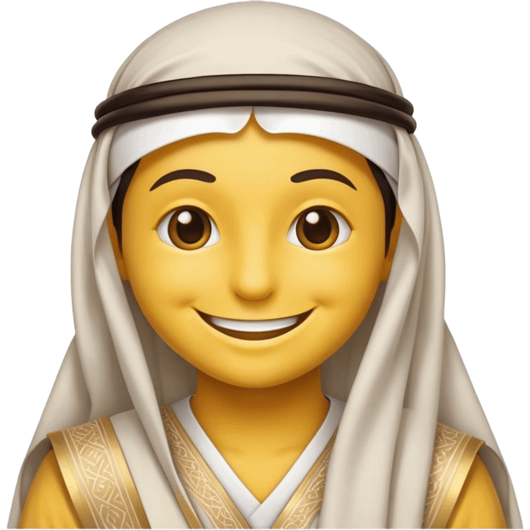 smiley face wearing traditional arab clothes  emoji