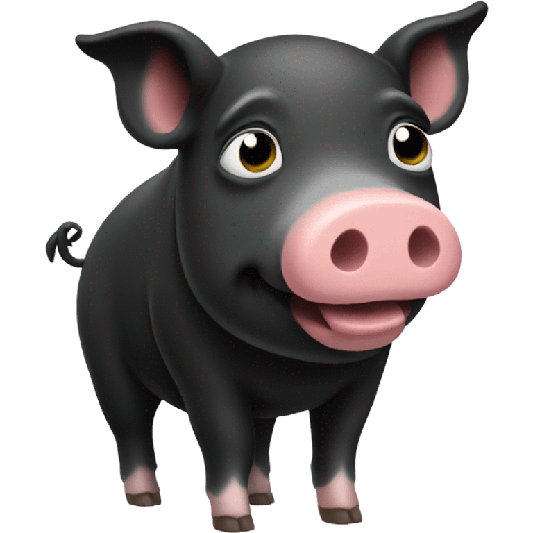 black pig with white legs emoji