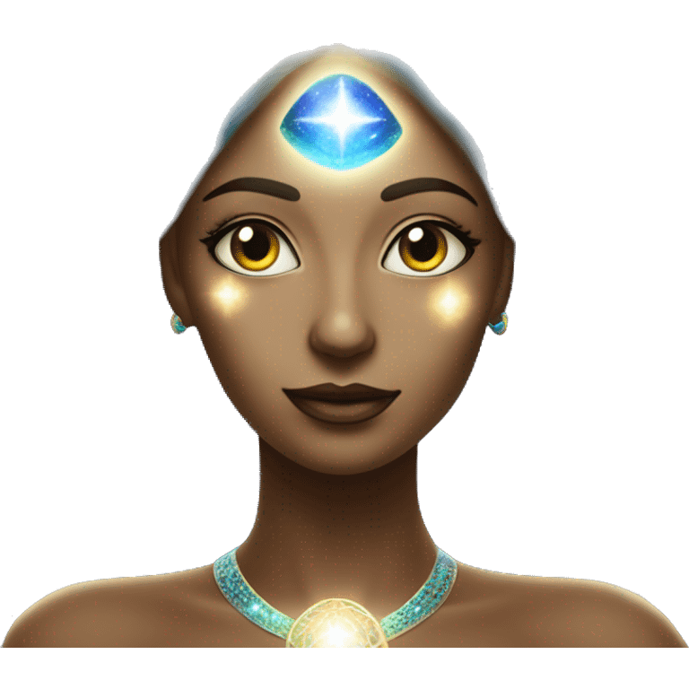 Pleiadian radiant glowing diva woman female third eye emoji