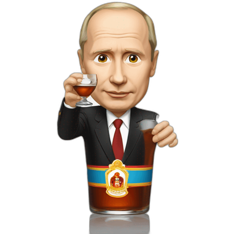 Vladimir Poutine is drinking vodka emoji