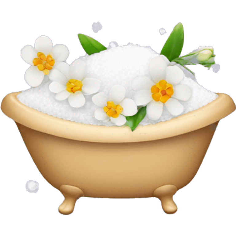 bath salt with flowers emoji