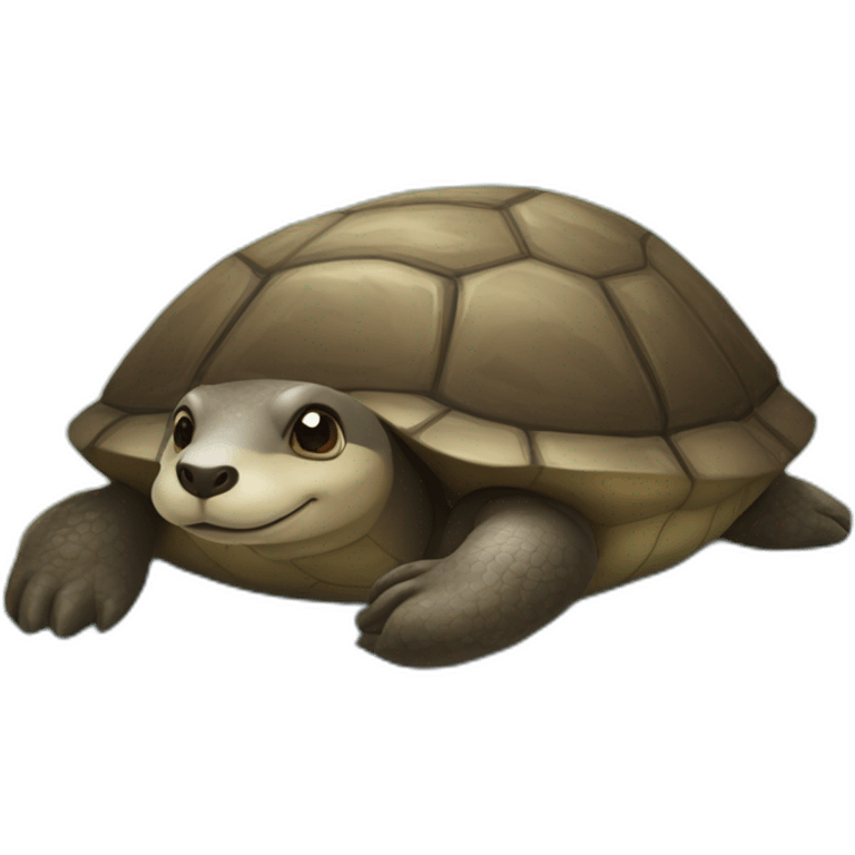 Une. Loutre sur une tortue. emoji