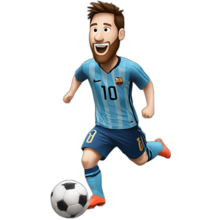 Messi scoring a goal emoji