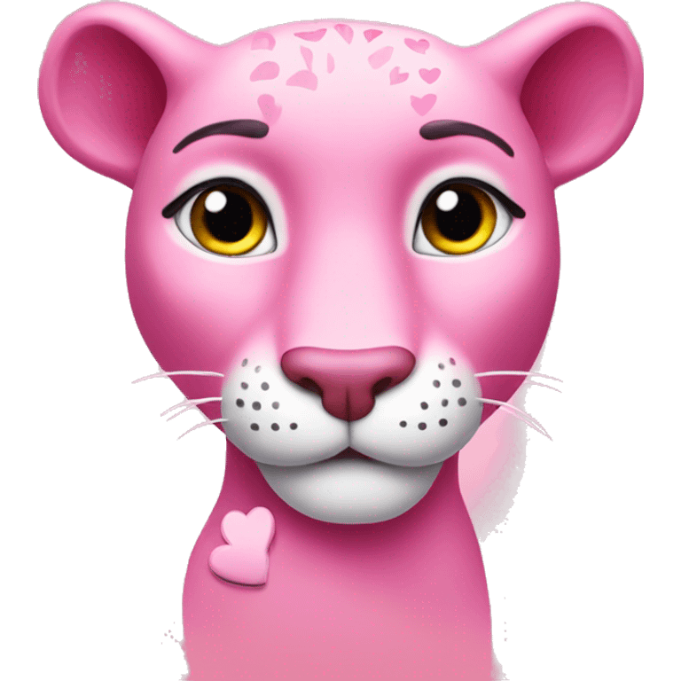 pink panther with hearts emoji