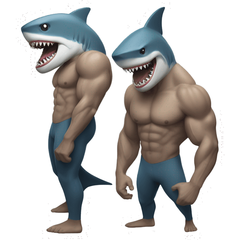 Muscular shark man emoji