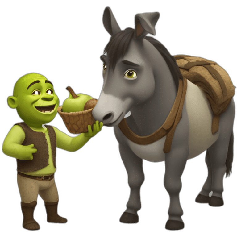 Shrek eating the donkey emoji