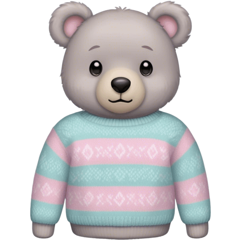 
gray teddy bear in a pastel sweater emoji