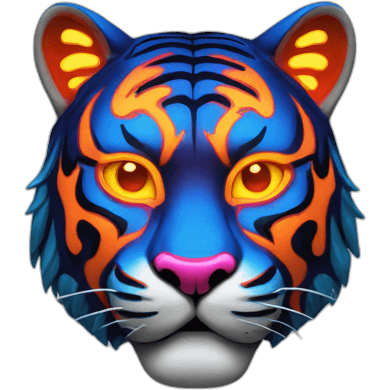 neon tiger Japanese mask emoji