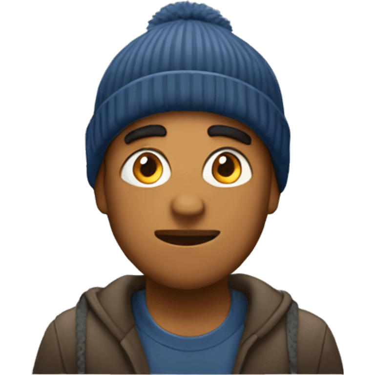 brown man with beanie who is mad emoji