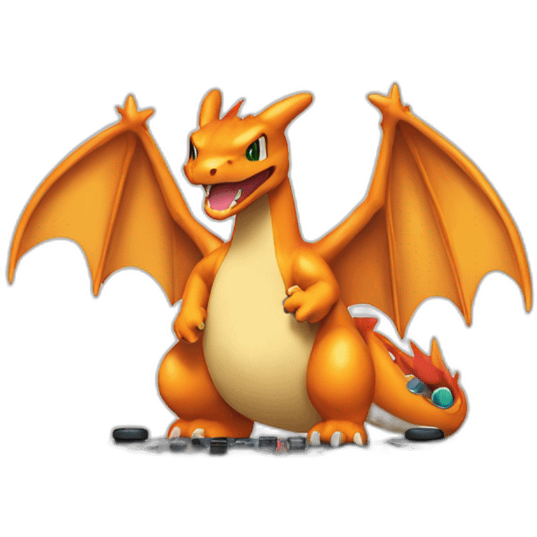 Charizard playing video games  emoji