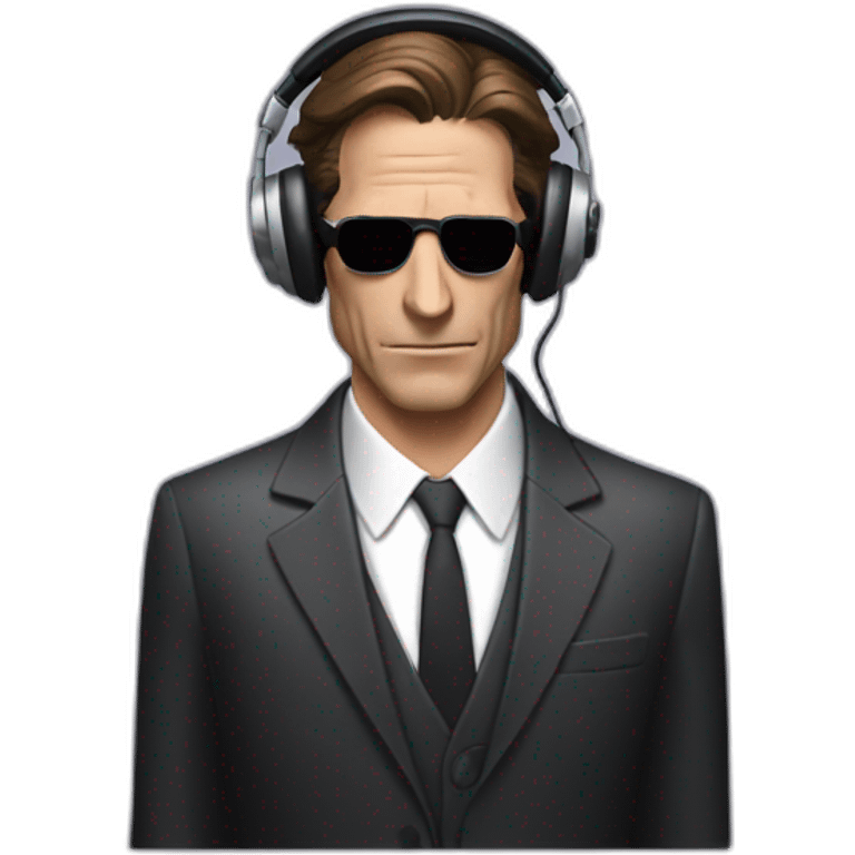 patrick bateman with headphones eyes closed emoji