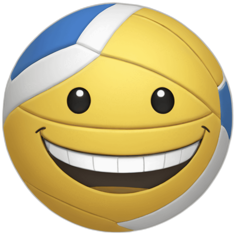 a volleyball with a smile emoji