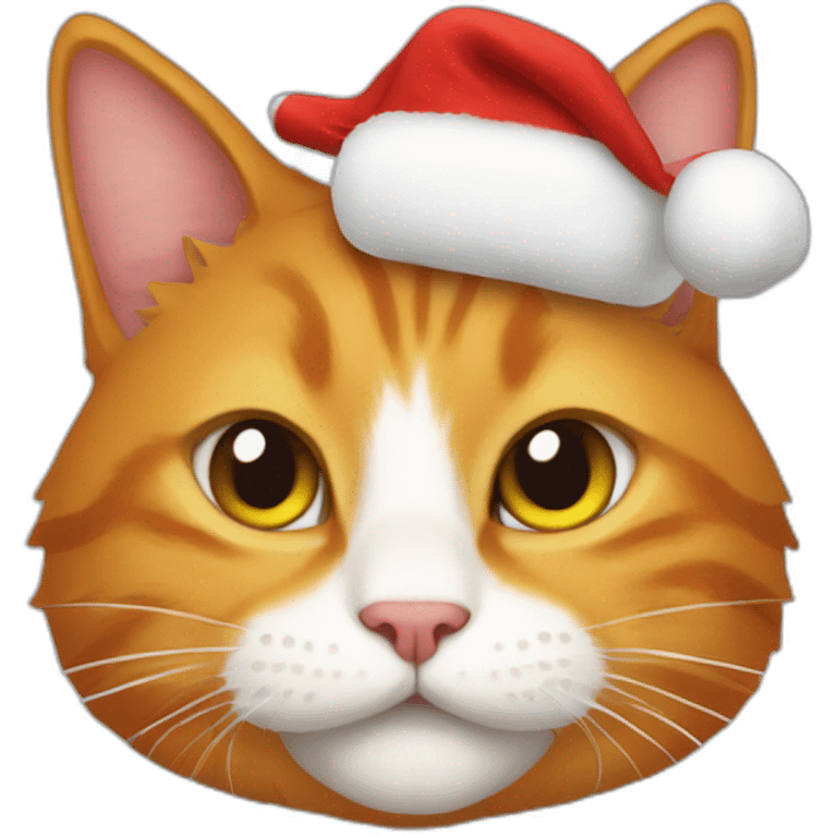 Ginger cat dress like santa claus  emoji