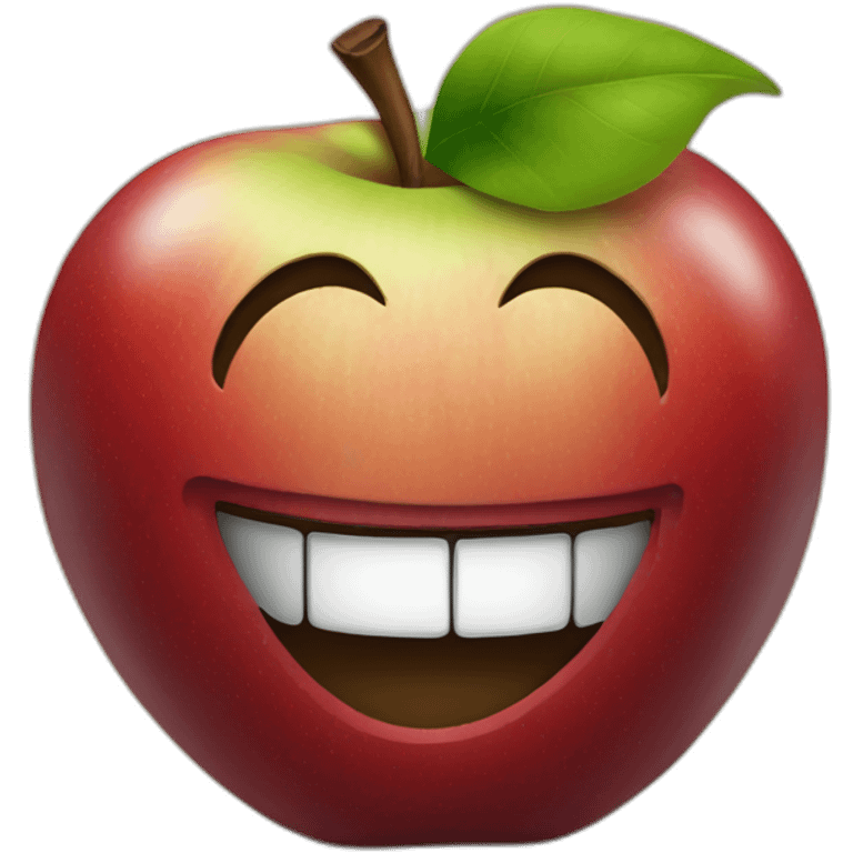 a funny apple emoji