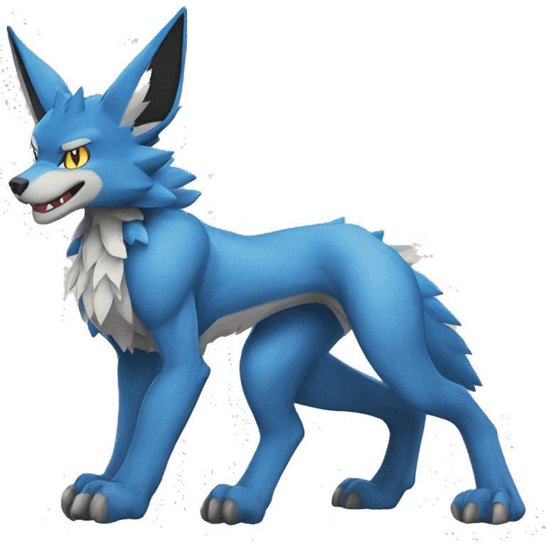 Lucario-WereGarurumon full body emoji