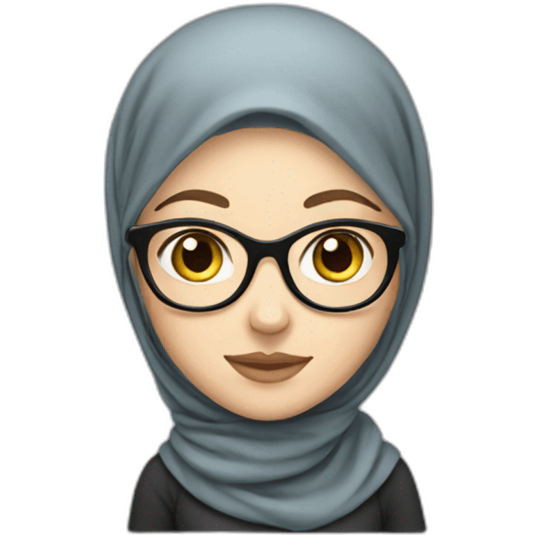 White girl with hijab with glasses emoji