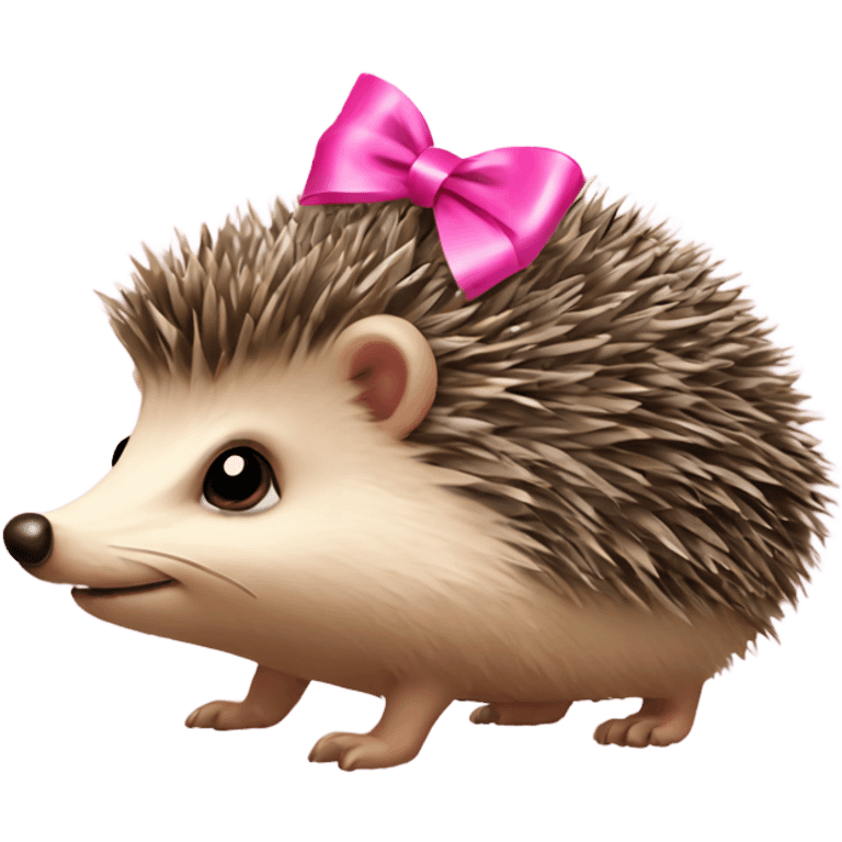 hedgehog with a pink bow emoji