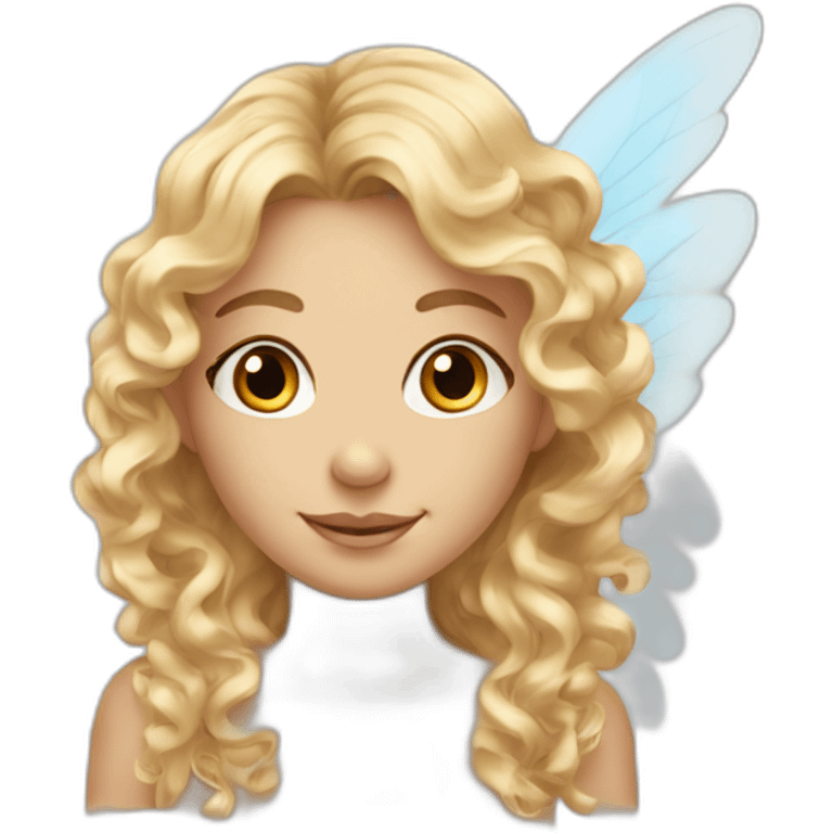 angel fairy with wings and long curly blond hair emoji