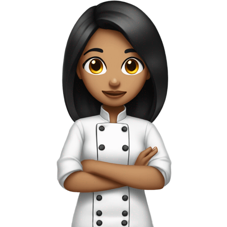 Girl with black hair doing chefs kiss emoji