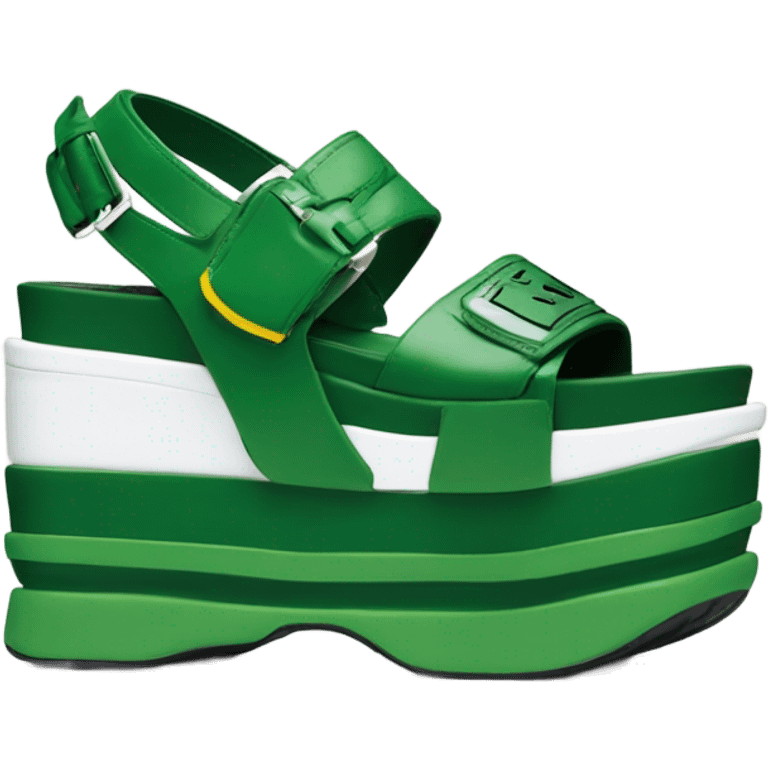 Platform Prada sandal green emoji