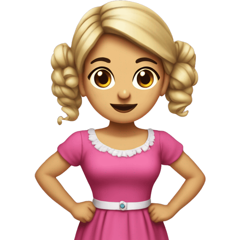 Mariana Bracetti Cuevas was a patriot and leader of the Puerto Rico independence movement. Pink dress. 2 pigtails.  emoji