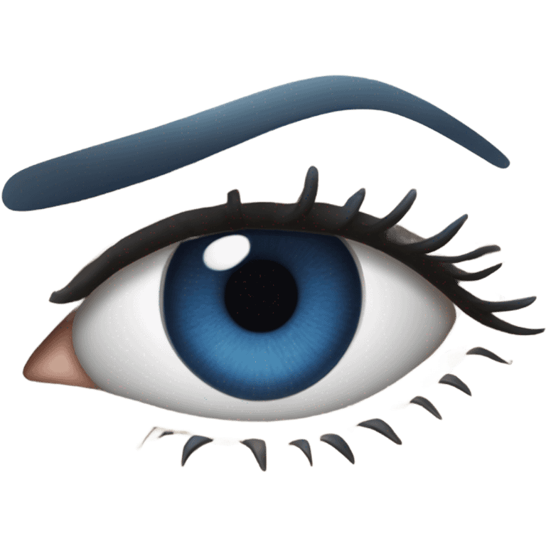 realistic dark blue eye with eyelid and eyelashes emoji