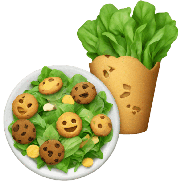 Salad and cookies  emoji