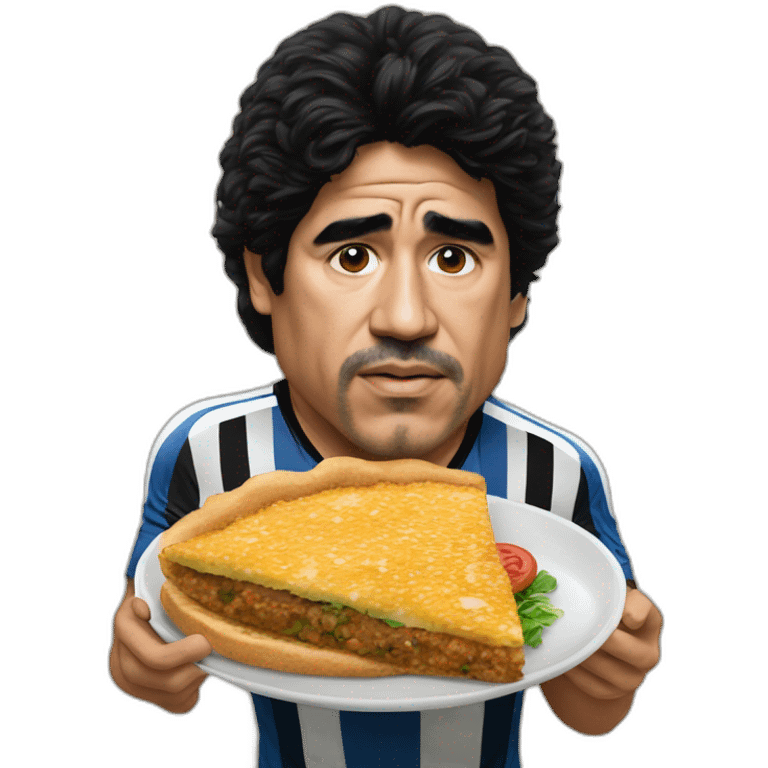 Maradona eating milanesa emoji