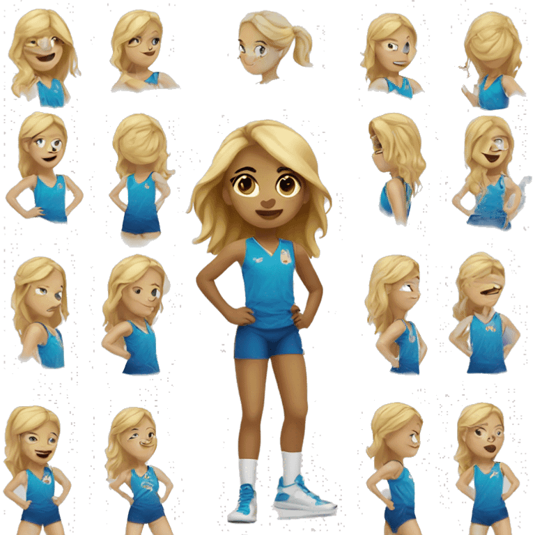 summer olympics blonde girl playingbasketball emoji