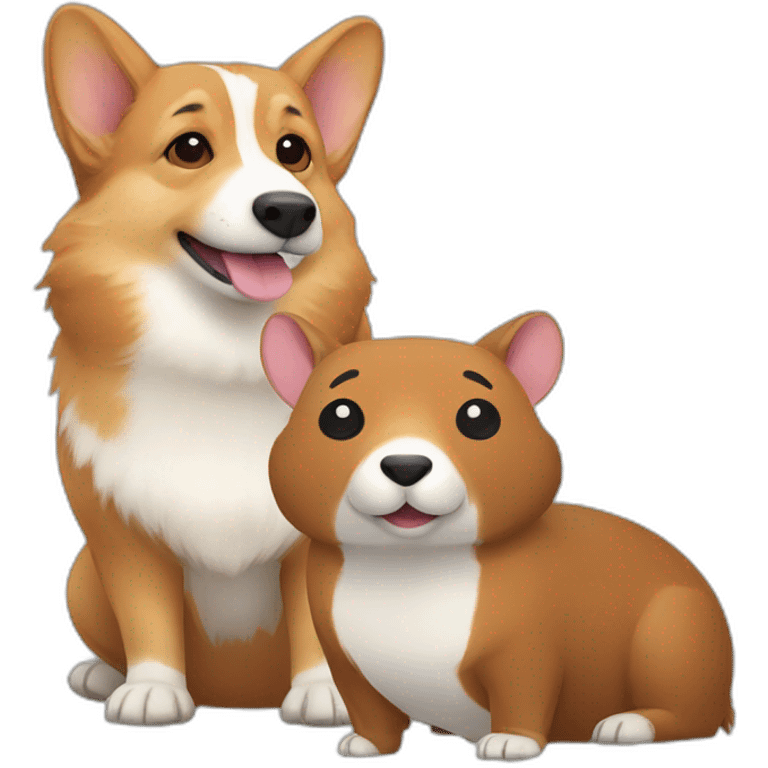 corgi and capybara emoji