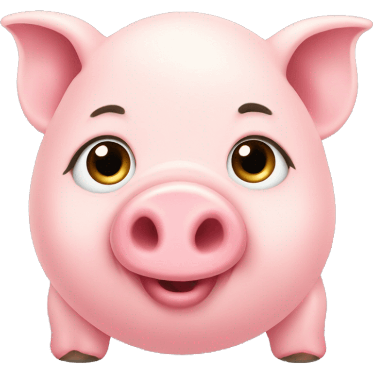 Fat baby pink pig with cute snout emoji