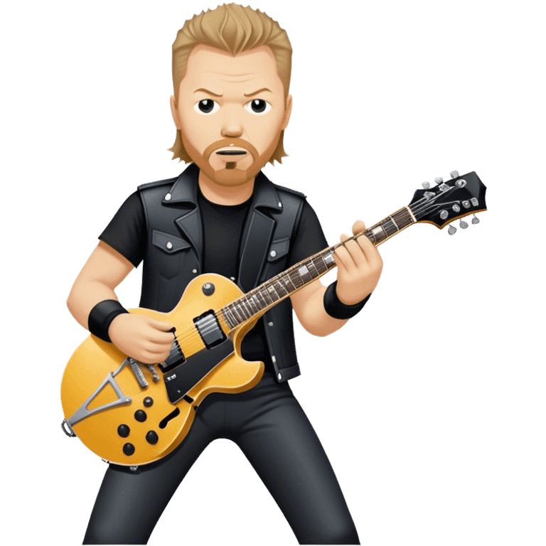 80s james Hetfield playing on a Gibson explorer emoji