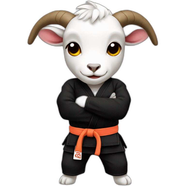 Goat Jiu-Jitsu wearing black gi emoji