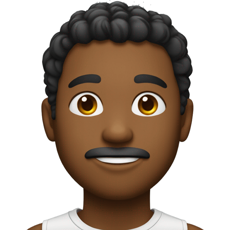 Un chico de pelo negro lasio con los ojos marrones de piel blanca emoji