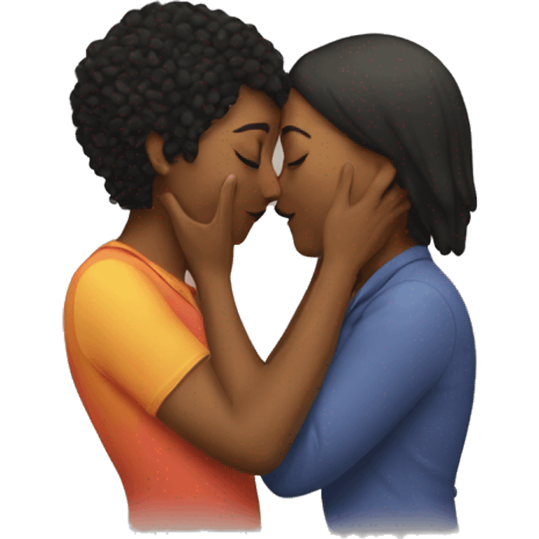 Lesbians kissing passionately emoji