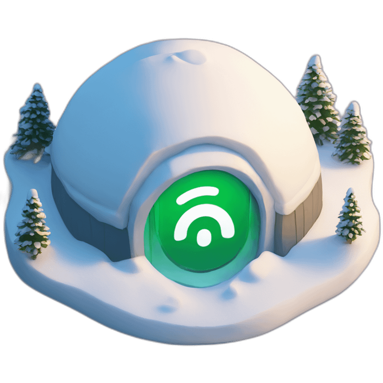 Spotify logo on top of igloo emoji