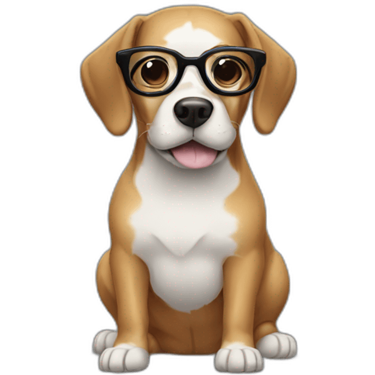 A dog wearing black glasses  emoji