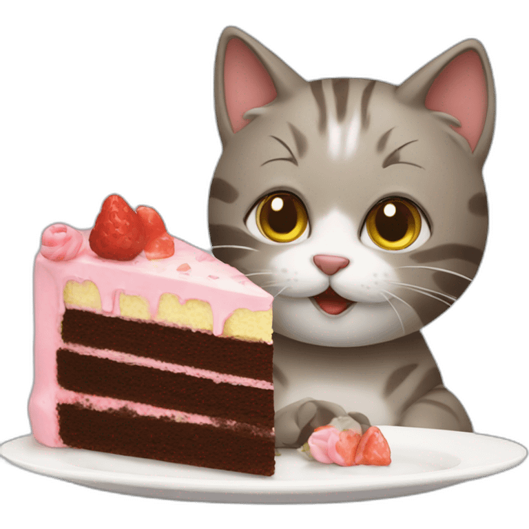 cat eating cake emoji