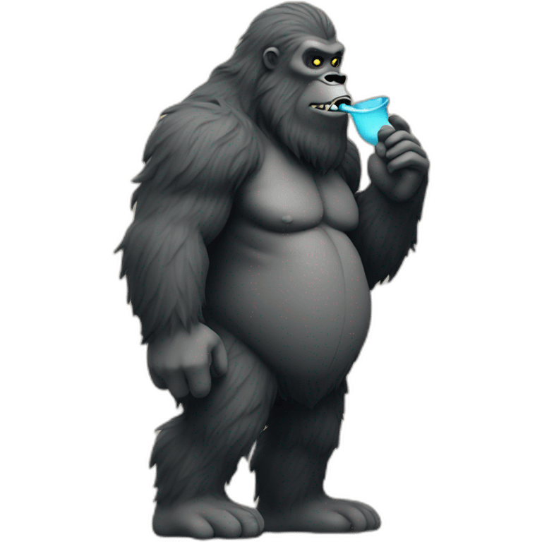 Bigfoot smoking water pipe emoji