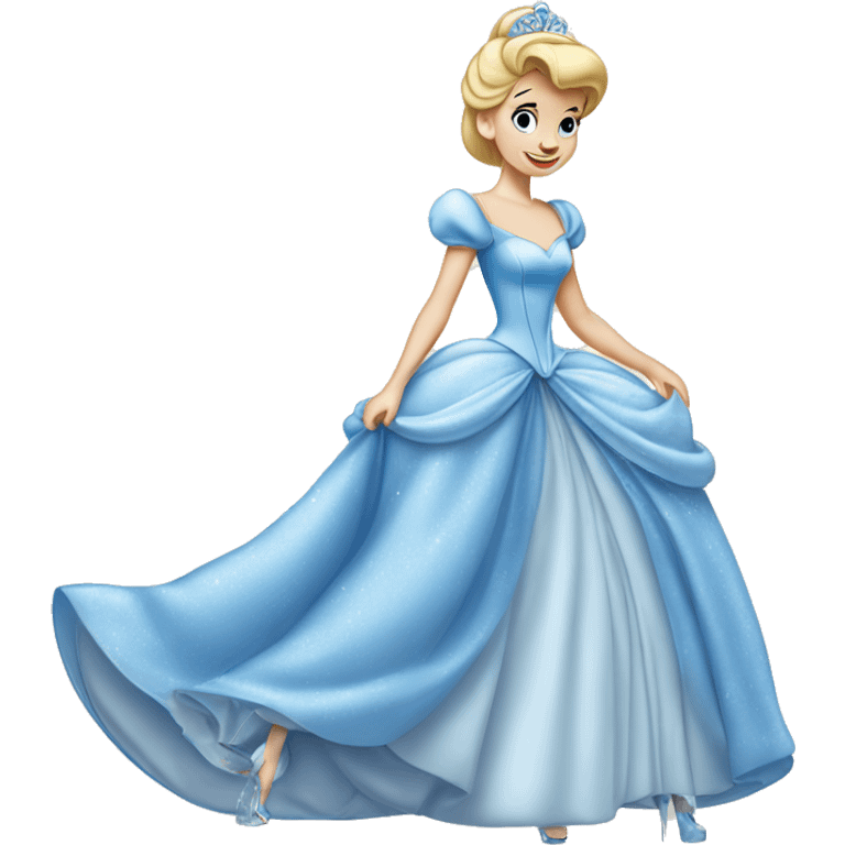 Disney Cinderella in ball gown and glass shoes emoji