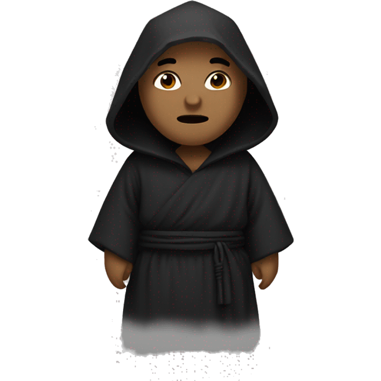 monk wearing a black hood emoji