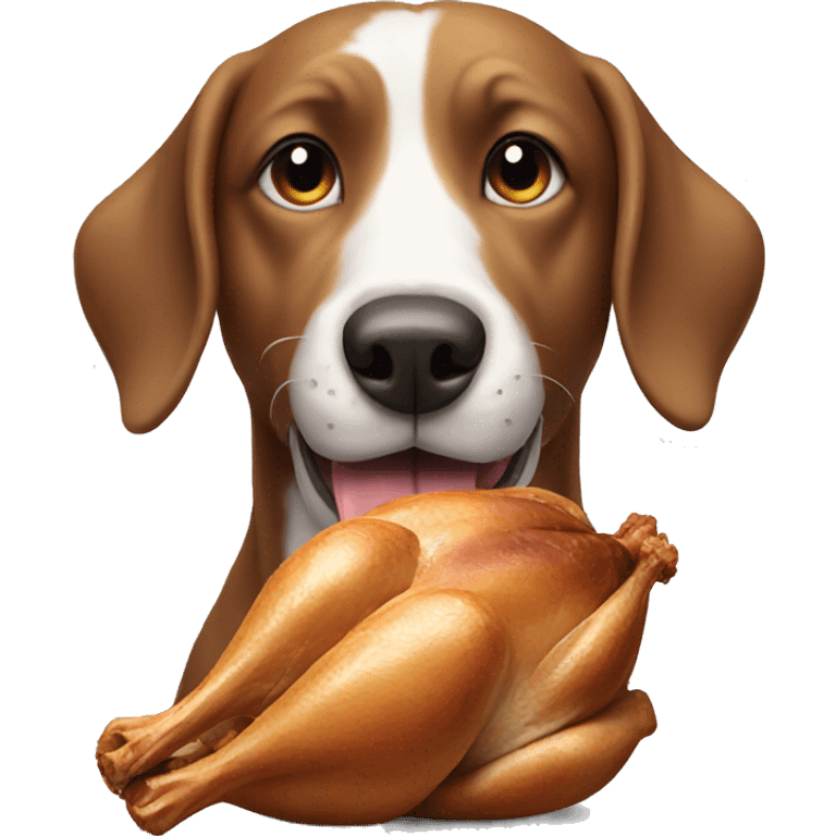 dog eating turkey emoji