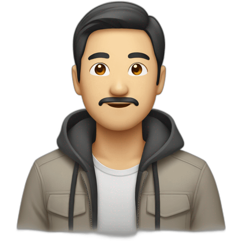 asian guy with facial hair who likes design emoji