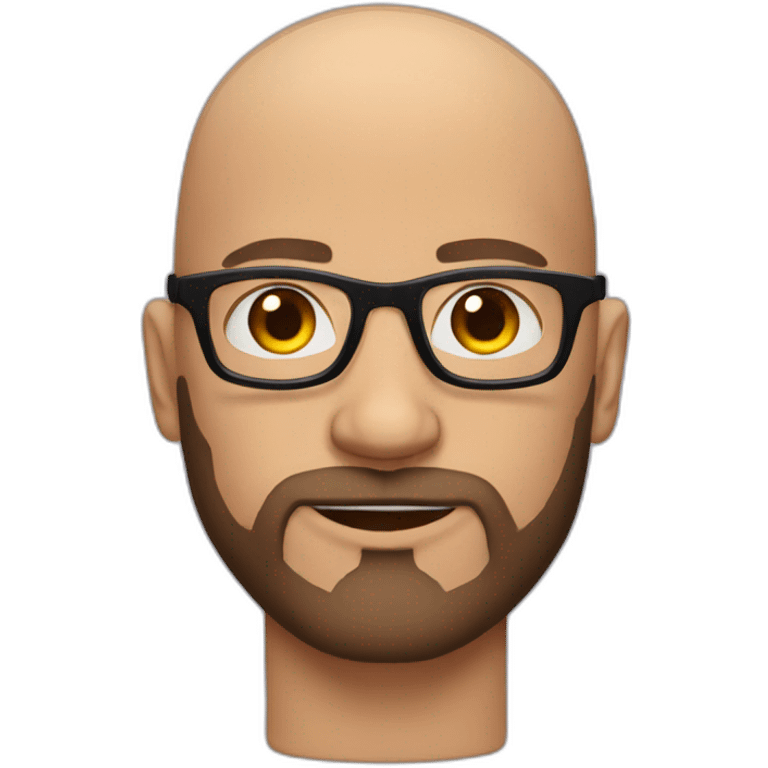 bald man muscled with brown beard and glasses emoji