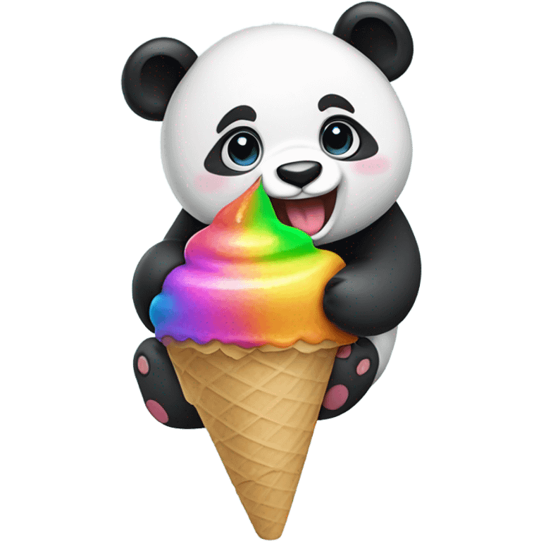 Panda eating ice cream emoji