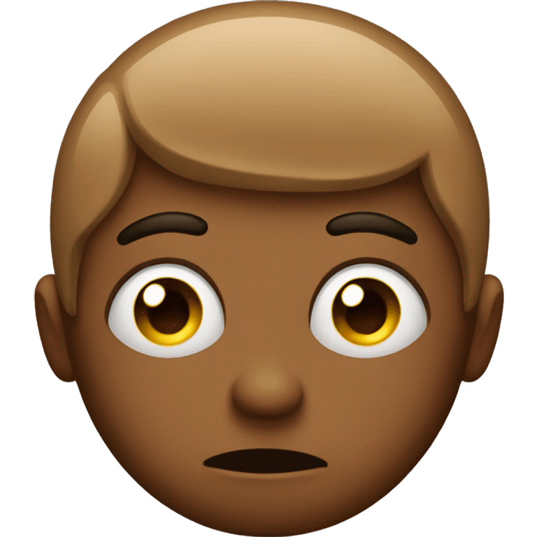 Brown emoji with sad face and lashes emoji