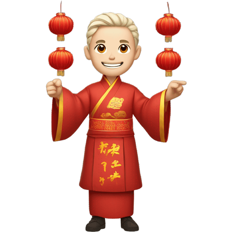 White man celebrating Chinese new year  emoji